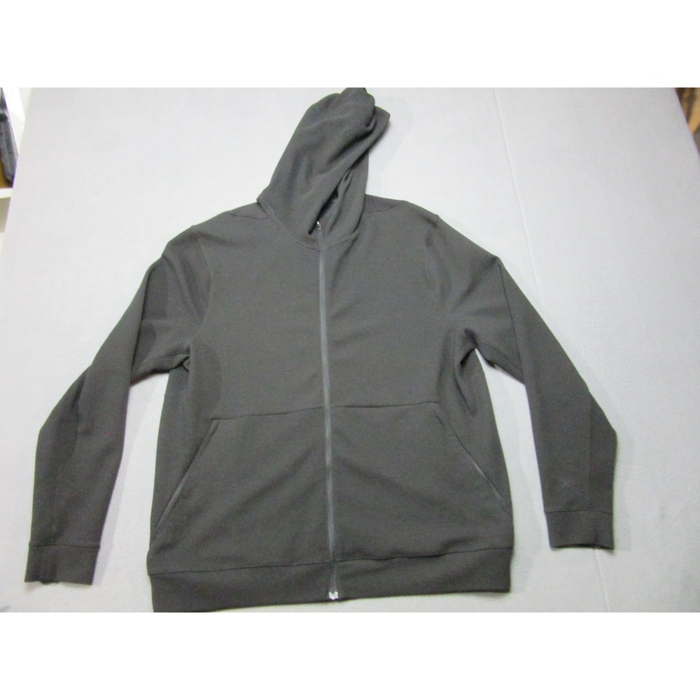 Lululemon Hoodie Mens 2XL Black Waffle Knit Shift Stitch Full Zip Athleisure